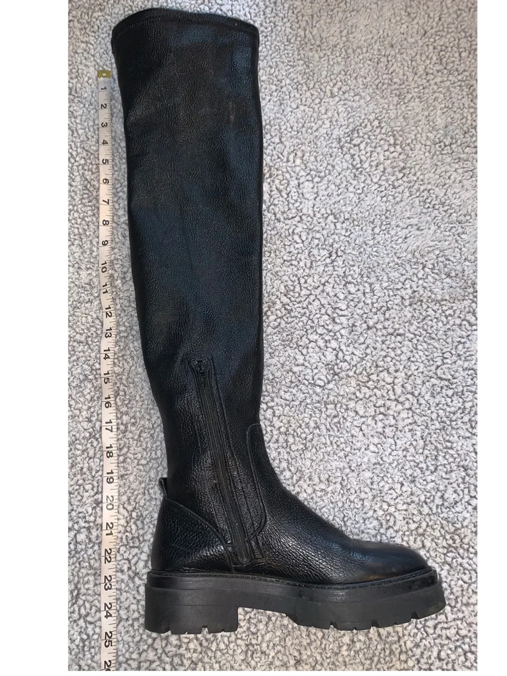 Steve Madden Industry Black Pull On Rounded Toe Over The Knee Boots Women’s 7